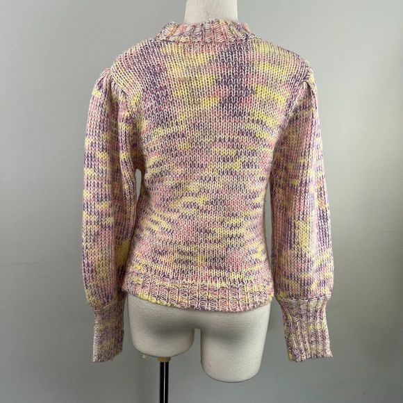 NWT ALL IN FAVOR Pink Purple Yellow Pastel Turtle Neck Sweater (S) - Picture 5 of 8